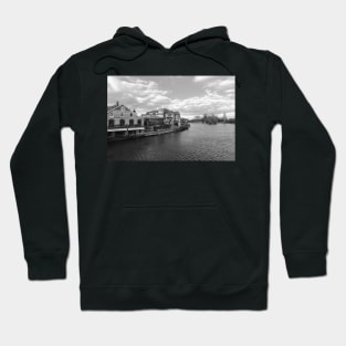 Restaurants on river Thames and clouds in Windsor UK Hoodie